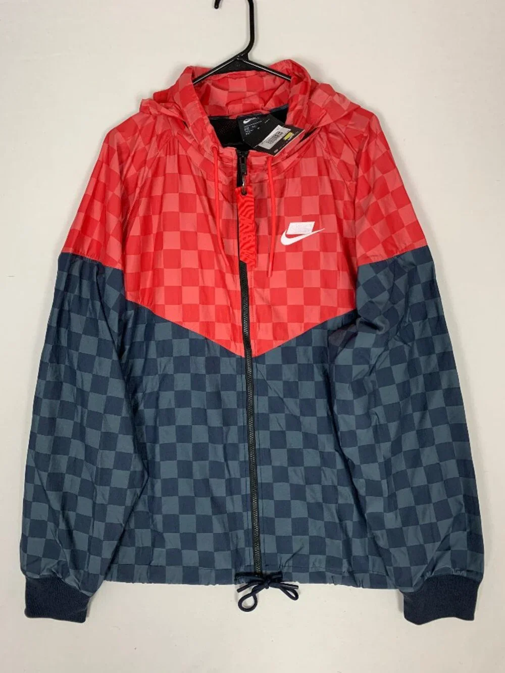 Nike Sportswear Windrunner Hooded Jacket Checkerboard Pattern AR1958-475 XXL NWT